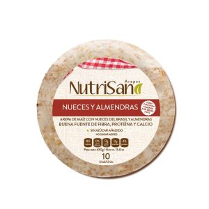 AREPAS NUTRISANO NUECES Y ALMENDRAS X10UND