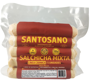 SALCHICHA DE PAVO MIXTA 250GR SANTOSANO