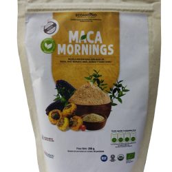 MACA MORNINGS MEZCLA INSTANTANEA CON BASE EN MACA, MAIZ, MORADO, MAIZ , QUINUA Y CAMU CAMU X250GR