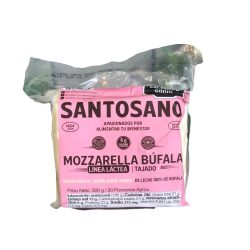 QUESO MOZZARELA BUFALA TAJADO X500GR SANTOSANO