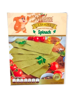 LASAGNA A BASE DE HARINA DE ALMENDRA Y ESPINACA SIN GLUTEN 250GR -BADEM