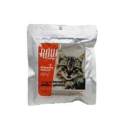 RAW PARA GATOS CARNE DE TERNERA POLLO Y SALMON X100GR