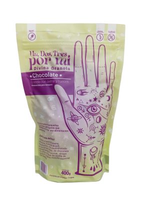 GRANOLA CON AVENA Y NUECES SABOR CHOCOLATE X400G UN DOS TRES POR MI DIVINA GRANOLA