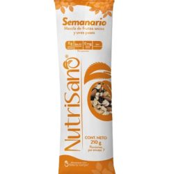 SEMANARIO MEZCLA DE FRUTOS SECOS Y UVAS PASAS X 210 GR NARANJA