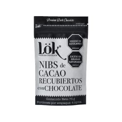 NIBS DE CACAO RECUBIERTOS CON CHOCOLATE X75GR LOK