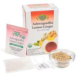 LEMON GINGER  WITH SUPERFOOD ASHWAGANDHA 16 TEA BAGS X 25GR HERBAL CUP