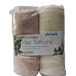 HAIR TURBANS MICROFIBER 2 PACK