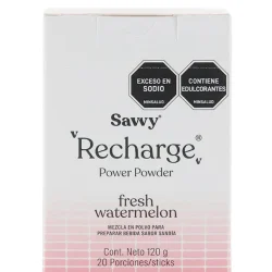 RECHARGE POWER POWDER FRESH WATERMELON X 120 GR SANDIA 20 STICKS SAVVY