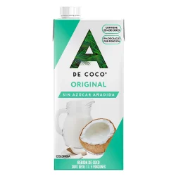 A DE COCO ORIGINAL SIN AZUCAR AÑADIDA BEBIDA DE COCO X1L