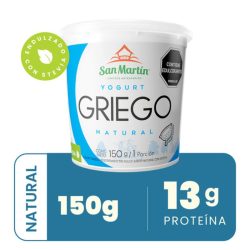 YOGURT GRIEGO NATURAL CON STEVIA 150 GR SAN MARTIN